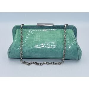 Adrienne Vittadini SAMANTHA Faux Crocodile Clutch Purse w Chain